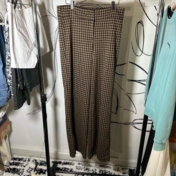 NY&Co Brown and Black Houndstooth Wide Leg Trouser, Women’s Medium - Picture 1 of 5
